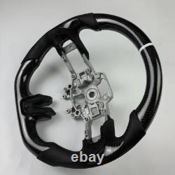 Carbon Fiber Steering Wheel For Ford Mustang GT White Stripe Upgrade 2015-2022