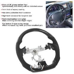 Carbon Fiber Steering Wheel Perforated Leather Balck Stitching For G37