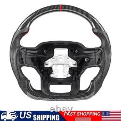 Carbon Fiber Style Steering Wheel For Ford F150 2021-24 No Heated Leather Grips