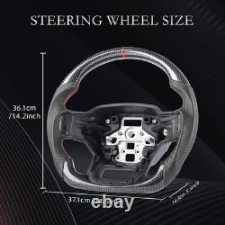Carbon Fiber Style Steering Wheel For Ford F150 2021-24 No Heated Leather Grips