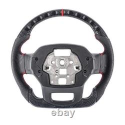 Carbon Fiber Style Steering Wheel For Ford F150 2021-24 No Heated Leather Grips