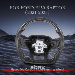 Carbon Fiber Style Steering Wheel For Ford F150 2021-24 No Heated Leather Grips