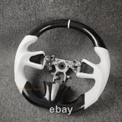 Carbon Fiber white perforated leather Steering Wheel for Infiniti q50 2013-2017