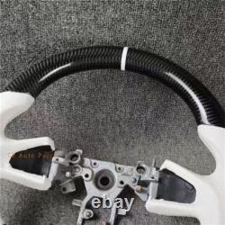 Carbon Fiber white perforated leather Steering Wheel for Infiniti q50 2013-2017