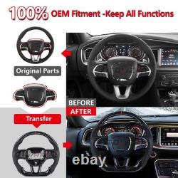 Carbon Look Steering Wheel For Dodge Challenger Charger 2015-2026 SRT Hellcat