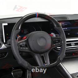 Carbon fiber sport steering wheel for 2022-2024 BMW perforated leather replace
