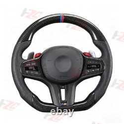 Carbon fiber sport steering wheel for 2022-2024 BMW perforated leather replace