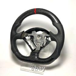 Carbon flat bottom leather steering wheel Honda S2000 S2K Acura RSX Insight Red