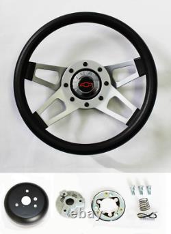 Chevelle Camaro Nova Grant Black 4 Spoke Steering Wheel 13 1/2 Red/Black Bowtie