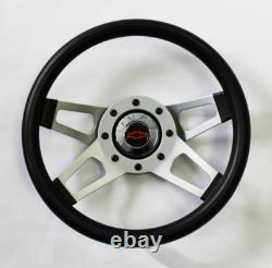 Chevelle Camaro Nova Grant Black 4 Spoke Steering Wheel 13 1/2 Red/Black Bowtie
