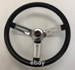Chevelle Camaro Nova Grant Black Chrome Spoke Steering Wheel 13 1/2 Red/Black