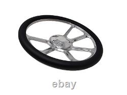 Chevy C10 C/K Pick Up Truck 14 Black & Billet Steering Wheel with Chevy Horn