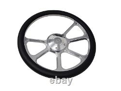 Chevy C10 C/K Pick Up Truck 14 Black & Billet Steering Wheel with Chevy Horn