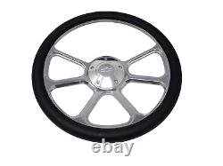 Chevy C10 C/K Pick Up Truck 14 Black & Billet Steering Wheel with Chevy Horn