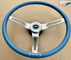 Comfort Grip Steering Wheel Kit Blue Cushion 3 Spoke Pickups Camaro Nova 67-72