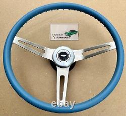 Comfort Grip Steering Wheel Kit Blue Cushion 3 Spoke Pickups Camaro Nova 67-72