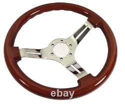 Corvette C3 Steering Wheel Mahogany/Chrome 3 Spoke 1968-1982
