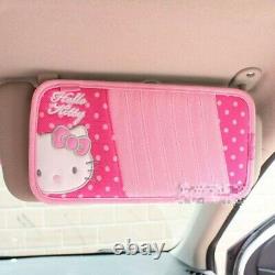 Cute Hello Kitty Set Car Accessories Steering Wheel Cover For Woman Pink Cartoon
