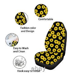 Cute Owl Car Seat Covers Full Set Combo with Floor Mats Steering Wheel Cover