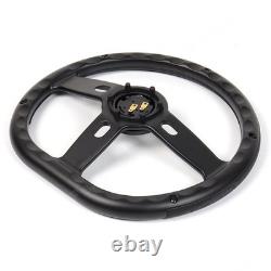 D-Shape 14 6-bolt 350mm Black Microfiber Leather Wrapped Billet Steering Wheel