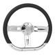 D-shape 14 Chrome Spoke Steering Wheel 6-bolt Black Leather Wrap For Car Truck