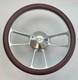 Dark Burgundy Half Wrap 14 Billet Steering Wheel + Adaptor + Chevy Horn Button