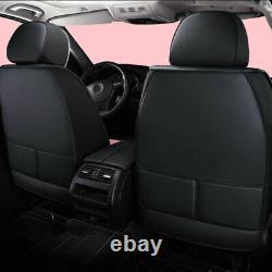 Deluxe Edition 5-Seats Car SUV Seat Covers PU Leather withSteering Wheel Cover Set
