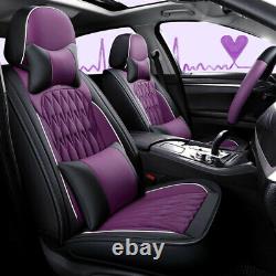 Deluxe Edition 5-Seats Car SUV Seat Covers PU Leather withSteering Wheel Cover Set