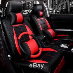 Deluxe Vehicle Car Chair Cushion Seat Decor Cover Mat Pad & Steering Wheel Cover