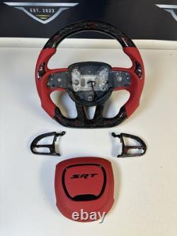 Dodge Charger Challenger Chrysler 300 Forged Carbon Fiber Steering Wheel (red)