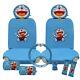 Doraemon Car Accessory Set 10 Items Inc Seat Covers, Steering Wheel. Awesome