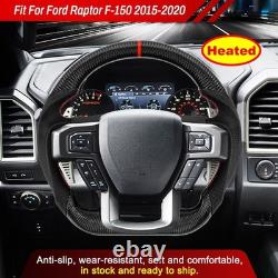 Dry Carbon Fiber Steering Wheel For Ford F150 Raptor 2015-2020 withHeated D-Type