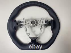 FIT SCION xB 2008-2014 Black Genuine leather steering wheel RED stitch-SPORTS