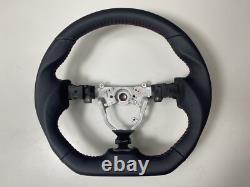 FIT TOYOTA RAV4 2006-2012 Black Genuine leather steering wheel RED stitch-SPORTS