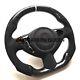 Forged Carbon Fiber Steering Wheel For Nissan 370z Z34 Black Leather /white Line