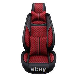 Fashion Linen & Leather Luxury Car Seats Cover Universal Auto Decor Cushion Set