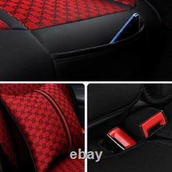 Fashion Linen & Leather Luxury Car Seats Cover Universal Auto Decor Cushion Set