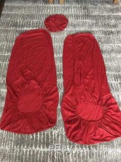 Ferrari 458/488 New Seat Covers & Steering Wheel Cover Set Red With Horse Logos