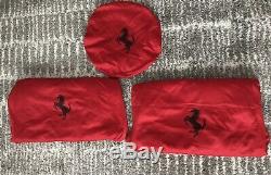 Ferrari 458/488 New Seat Covers & Steering Wheel Cover Set Red With Horse Logos