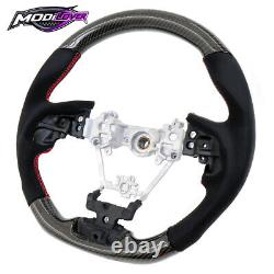 Fit 2017-2023 Subaru Impreza Carbon Fiber Steering Wheel Alcantara With Red Stitch