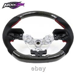 Fit 2017-2023 Subaru Impreza Carbon Fiber Steering Wheel Alcantara With Red Stitch