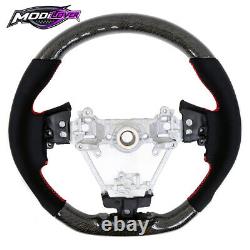 Fit 2017-2023 Subaru Impreza Carbon Fiber Steering Wheel Alcantara With Red Stitch