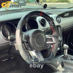 Fit For 2015-2017 Ford Mustang GT HYDRO DIP Carbon Fiber Steering Wheel Red Line