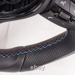 Fit For BMW F10 F11 F07 F06 F12 F01 M5 F91 Leather M Sport Steering Wheel Black