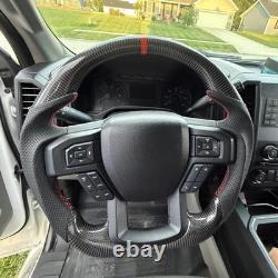 Fit Ford F150 F-150 Raptor Real Carbon Fiber Steering Wheel 2015-2020 Manual