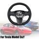 Fit For Tesla Model 3 Y 1490214-00-b Driver Heated Leather Steering Wheel