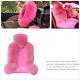 Five-piece Natural Fleece Soft Fluffy Pink Premium Car Seat Steering Wheel Cover