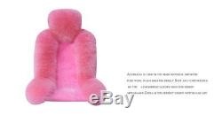 Five-piece natural fleece soft fluffy pink premium car seat steering wheel cover