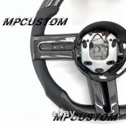 Flat Top Carbon Fiber Steering Wheel Fit For Ford Mustang V6 V8 GT 2007