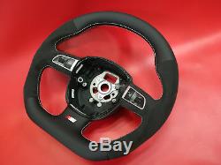 Flat bottom Alcantara AUDI A3 A4 A5 A6 A8 S4 S5 S6 SEAT steering wheel S- line